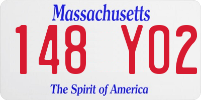 MA license plate 148YO2