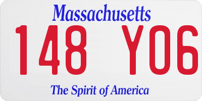 MA license plate 148YO6