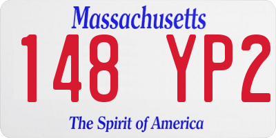 MA license plate 148YP2