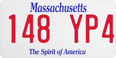 MA license plate 148YP4