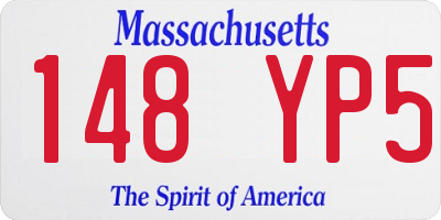 MA license plate 148YP5