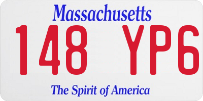 MA license plate 148YP6