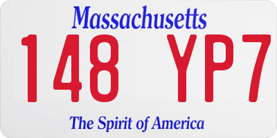 MA license plate 148YP7