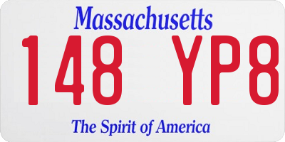 MA license plate 148YP8