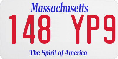 MA license plate 148YP9
