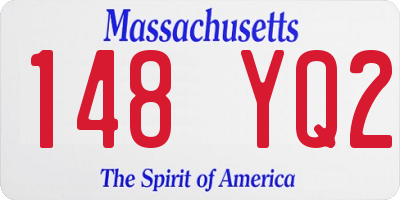 MA license plate 148YQ2