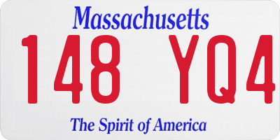 MA license plate 148YQ4