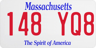 MA license plate 148YQ8