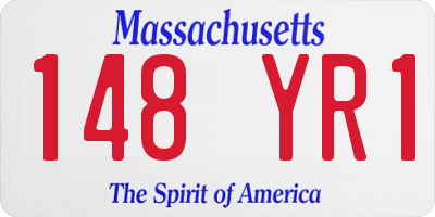 MA license plate 148YR1