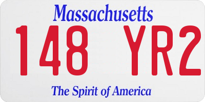 MA license plate 148YR2