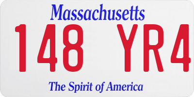 MA license plate 148YR4