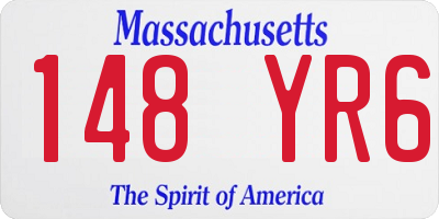 MA license plate 148YR6