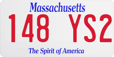 MA license plate 148YS2
