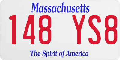 MA license plate 148YS8