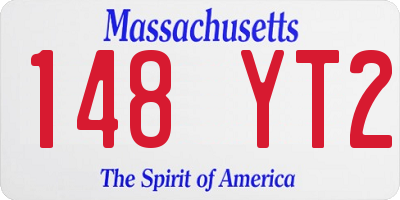 MA license plate 148YT2