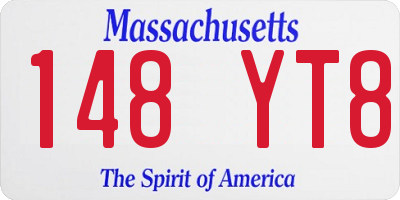 MA license plate 148YT8