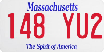 MA license plate 148YU2