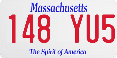 MA license plate 148YU5