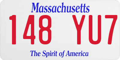 MA license plate 148YU7