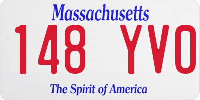 MA license plate 148YV0