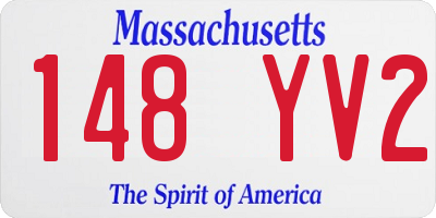 MA license plate 148YV2