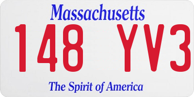 MA license plate 148YV3