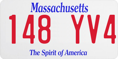 MA license plate 148YV4