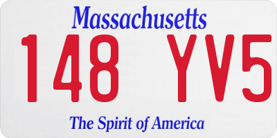 MA license plate 148YV5