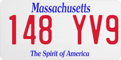 MA license plate 148YV9