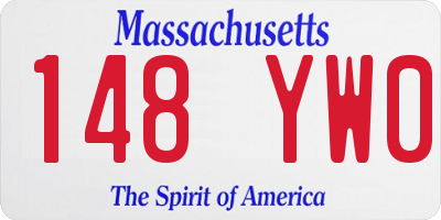 MA license plate 148YW0