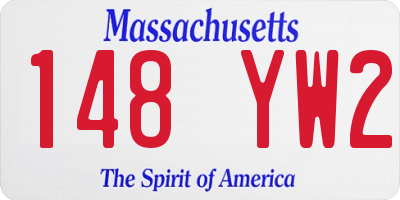 MA license plate 148YW2