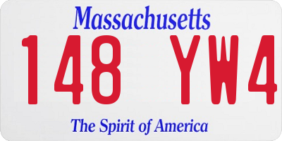 MA license plate 148YW4