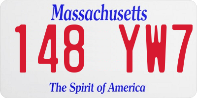 MA license plate 148YW7