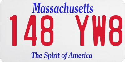 MA license plate 148YW8