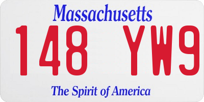 MA license plate 148YW9