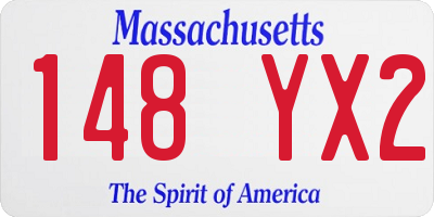 MA license plate 148YX2