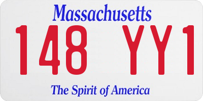 MA license plate 148YY1