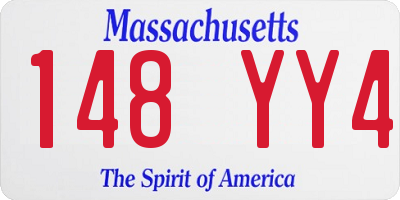 MA license plate 148YY4