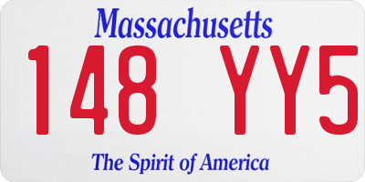 MA license plate 148YY5