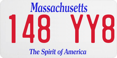 MA license plate 148YY8