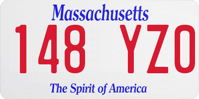 MA license plate 148YZ0