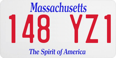 MA license plate 148YZ1