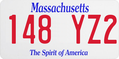 MA license plate 148YZ2