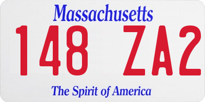 MA license plate 148ZA2