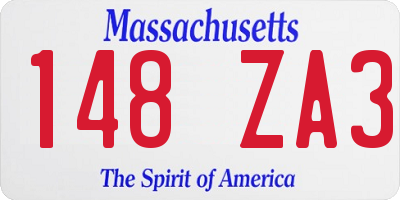 MA license plate 148ZA3