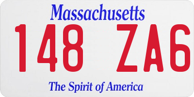 MA license plate 148ZA6