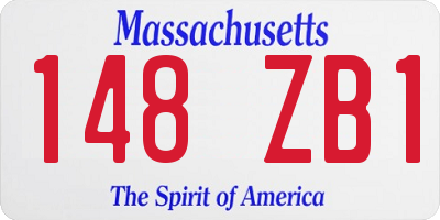 MA license plate 148ZB1