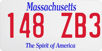 MA license plate 148ZB3