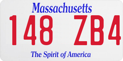 MA license plate 148ZB4