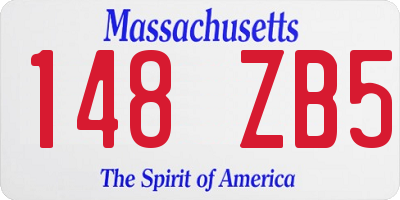 MA license plate 148ZB5